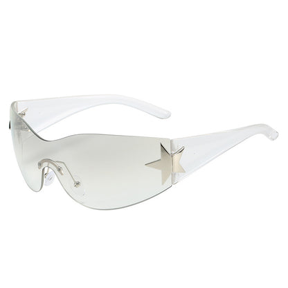 Modebewusste Shield-Sonnenbrille mit Sternakzent Brehn