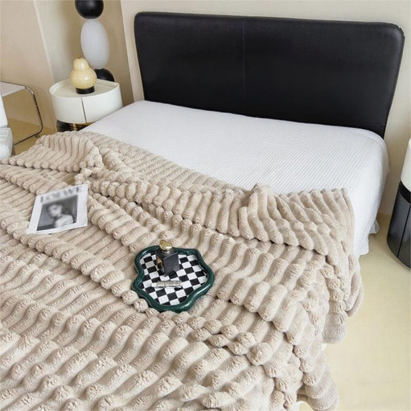 Damen Ultraweiche Kuscheldecke mit Wellenstruktur Brehn