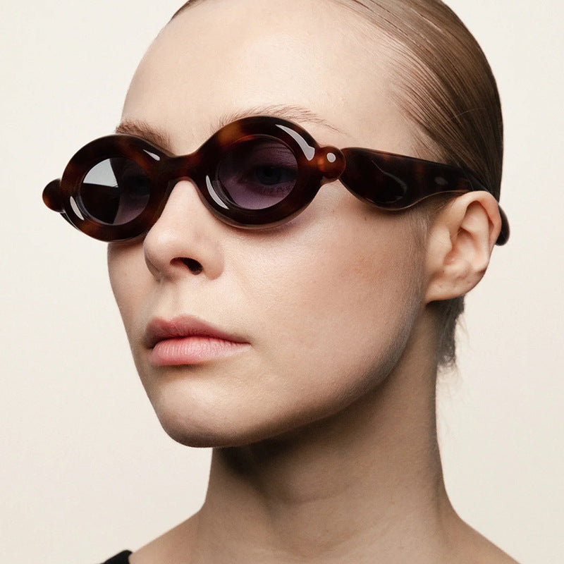 Damen Sonnenbrille im trendigen Retro-Design mit ovalen Gläsern Brehn