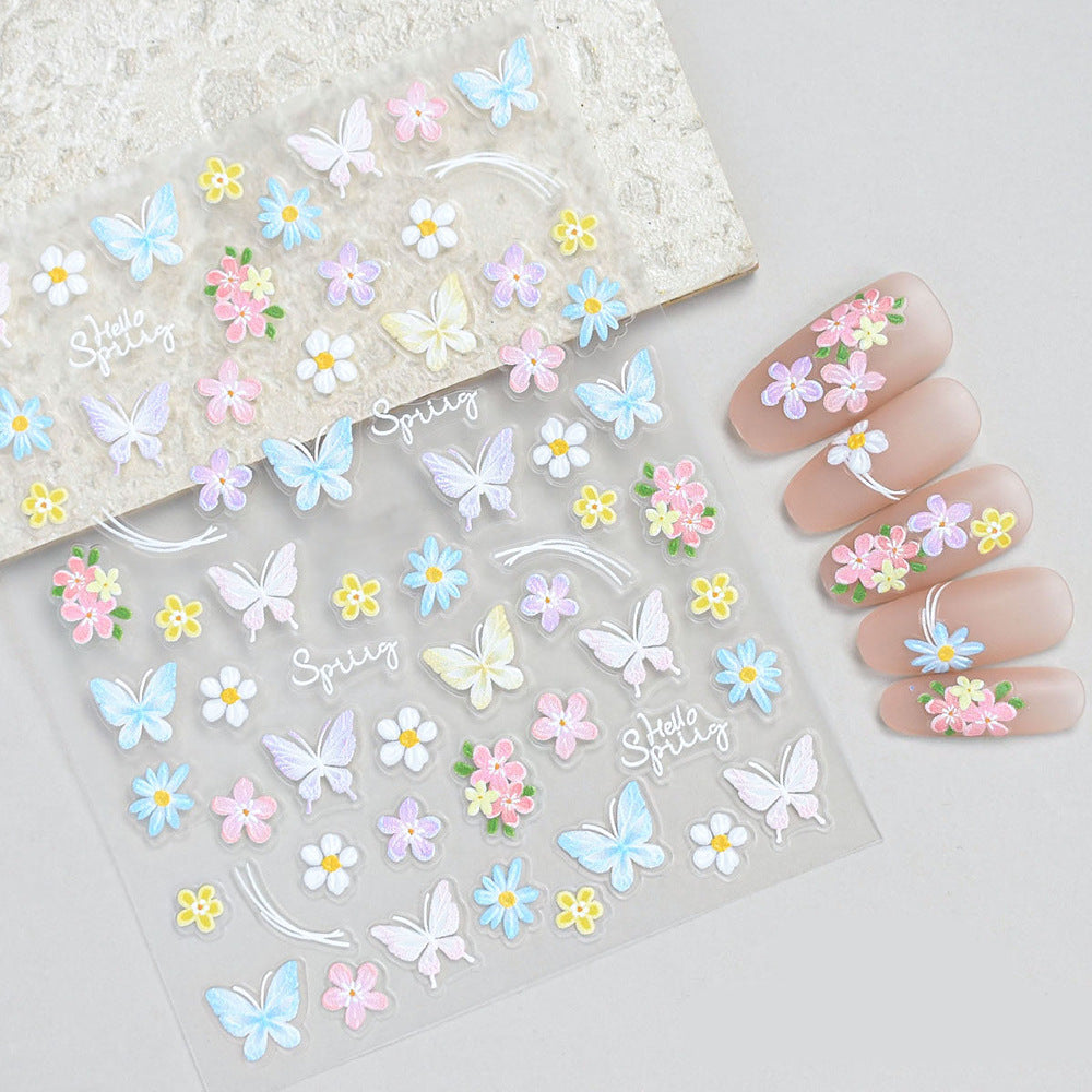 Floral- und Schmetterling-Nagelkunst-Aufkleber-Set