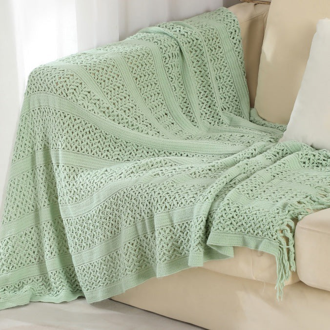 Gemütliche Strickwurfdecke