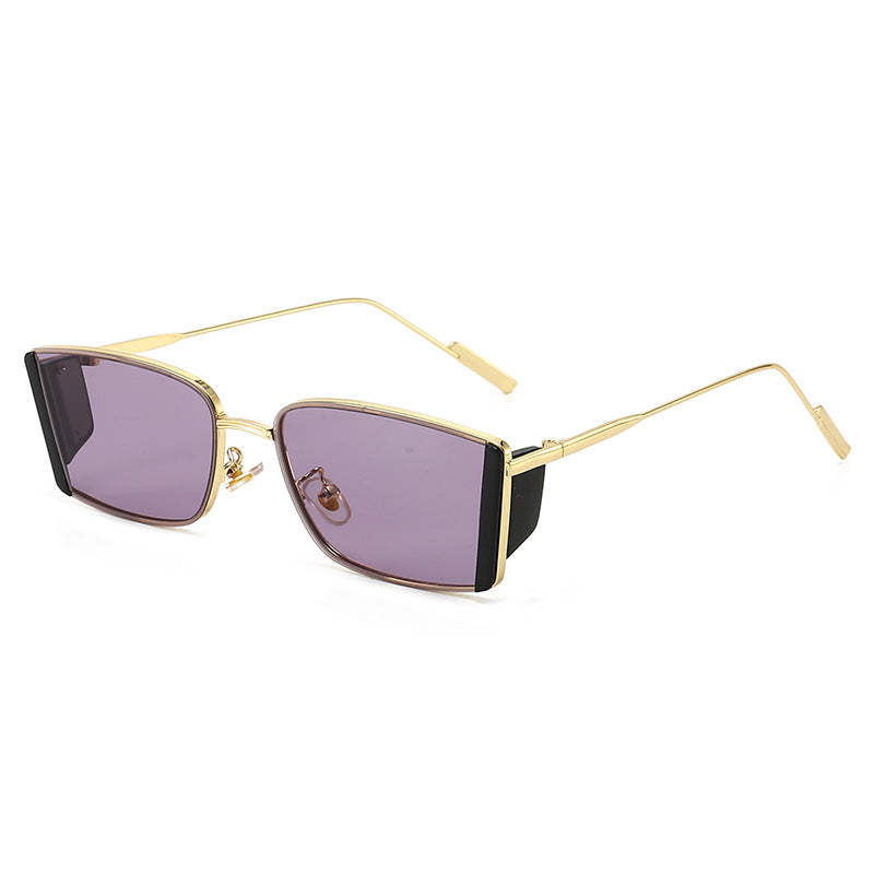 Damen elegante quadratische Sonnenbrille mit feinem Metallrahmen Brehn