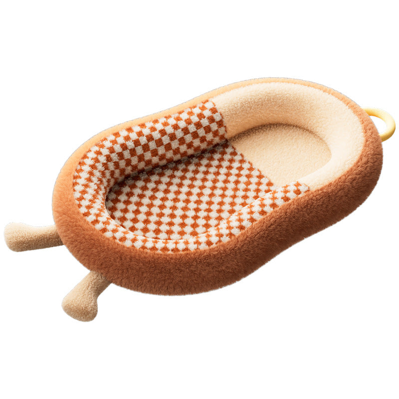 Gemütliches kariertes Hundebett