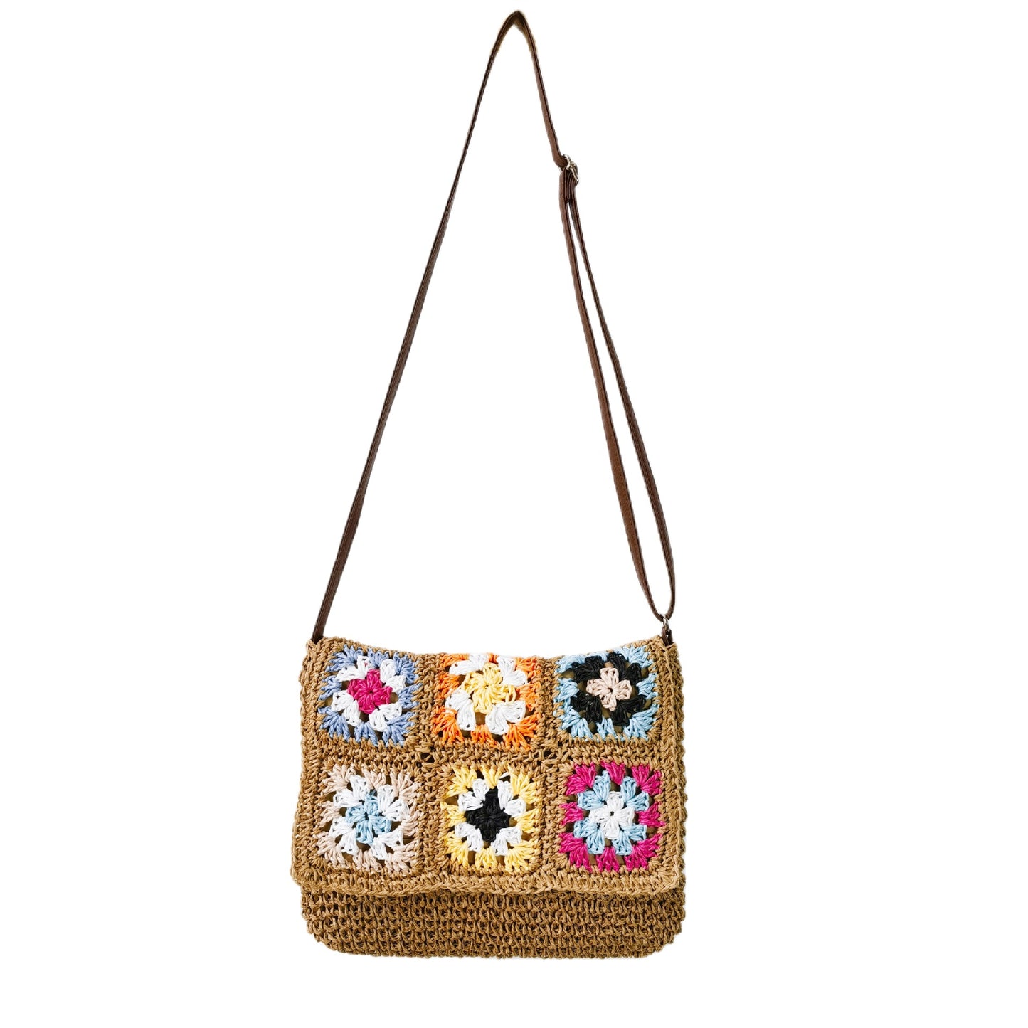 Bequeme Schultertasche mit Buntem Hexagon-Muster Brehn