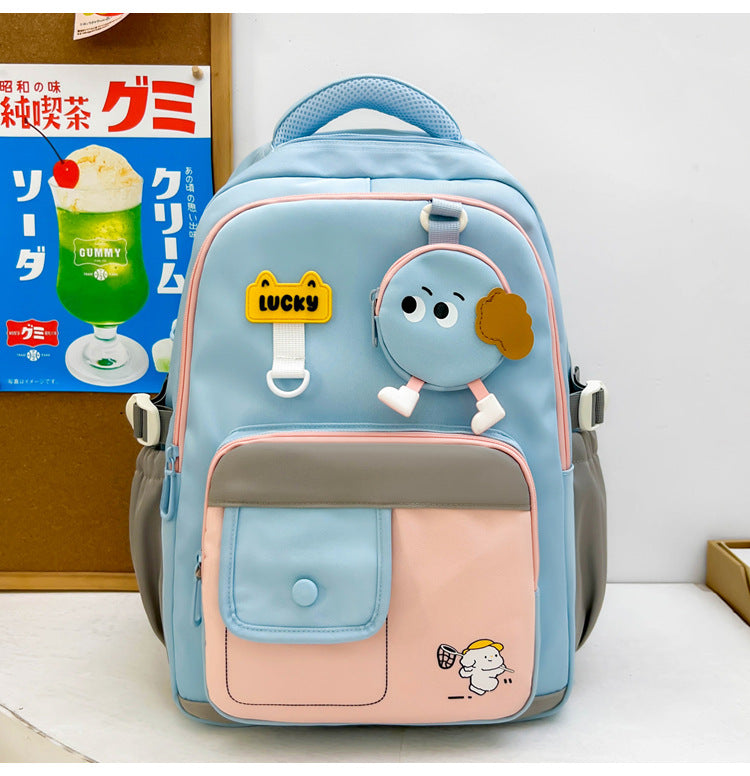 Niedlicher Charakter-Design Multi-Taschen Schulrucksack Brehn