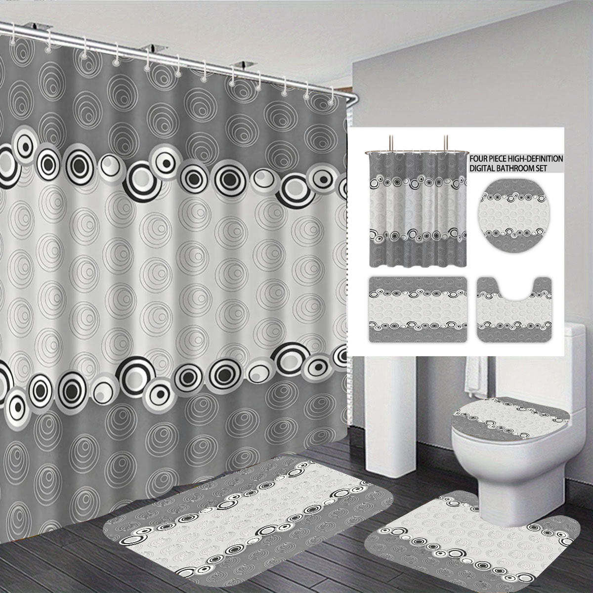 Abstract Design Vier-teilige digitale Badezimmer Set Brehn