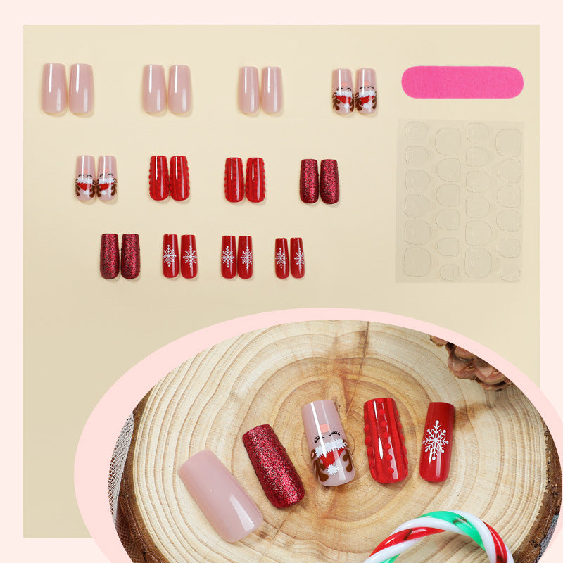 Festliches, urlaubsbezogenes Press-On-Nagelkunstset Brehn