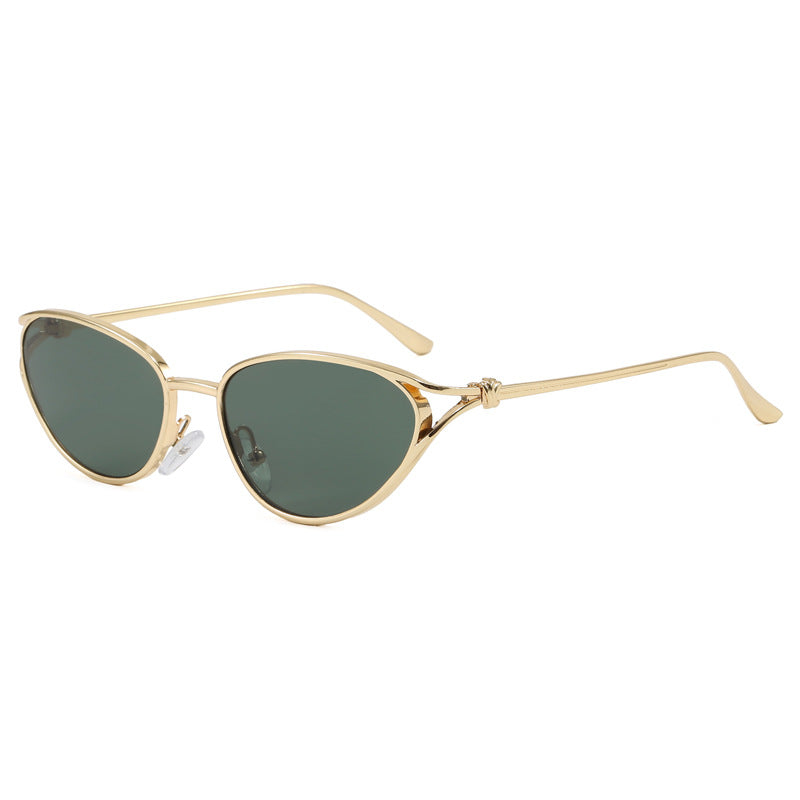 Trendige Cat-Eye Sonnenbrille mit Metallic Rahmen Brehn