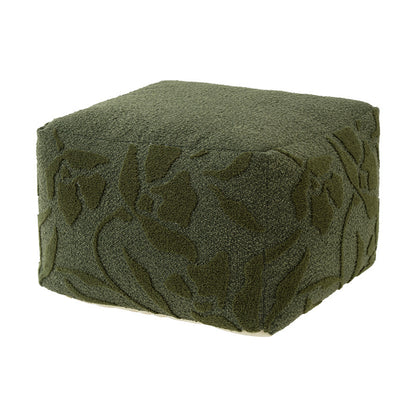 quadratischer Pouf mit Bouclé-Bezug und strukturiertem Jacquardmuster Brehn