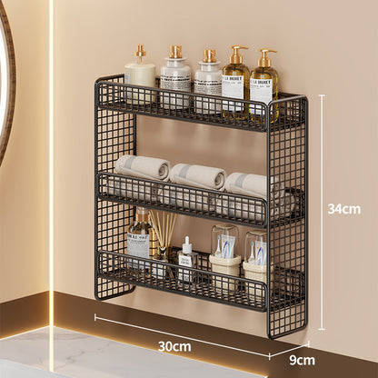 Dreifach-Tier Wandmontierter Metallgitter Badezimmer-Organizer Regal
