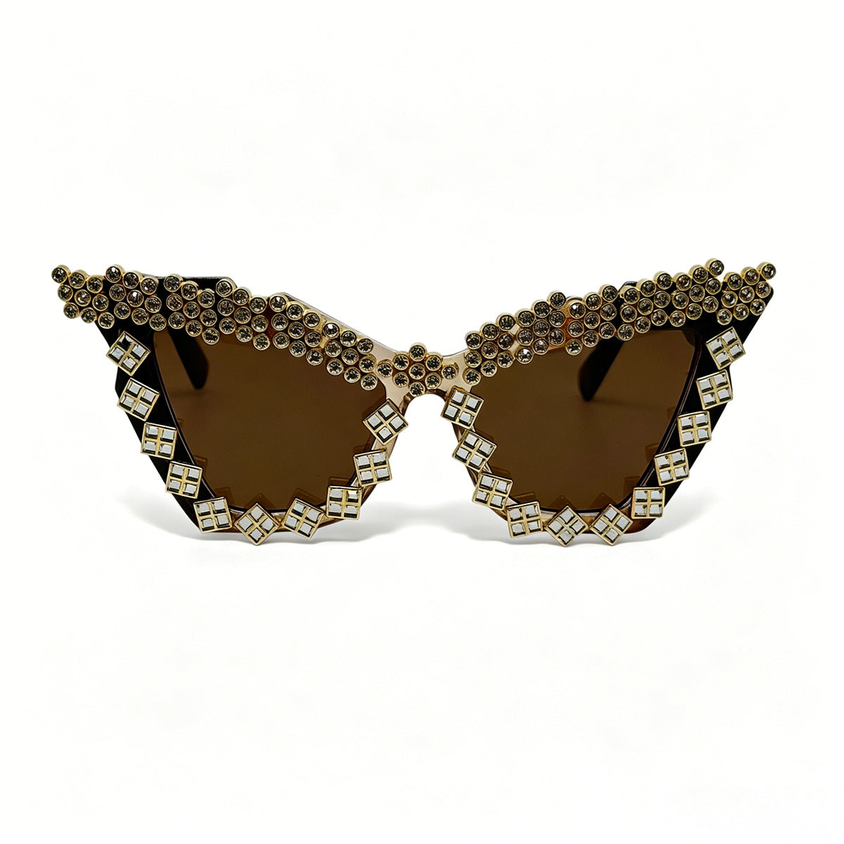 Damen Designer-Sonnenbrille mit glamourösem kristallverziertem Rahmen Brehn