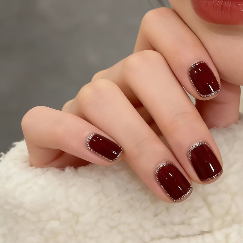 Deluxe Strass-Kante Press-On Nagelset Brehn