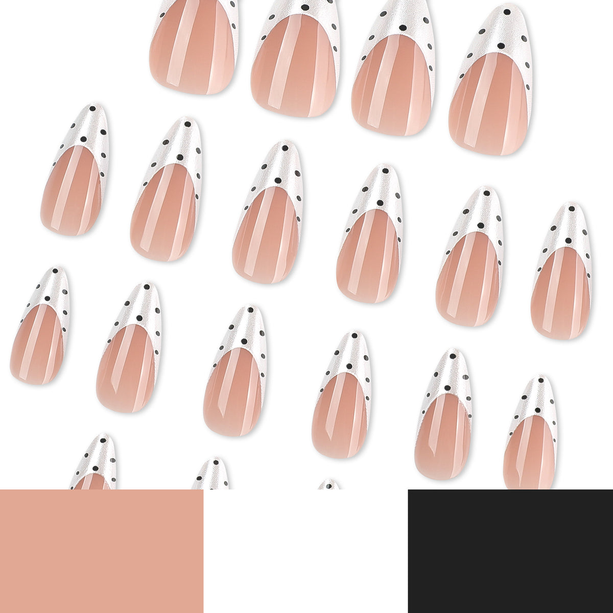 Kunstvolle Nagelkunst mit modernen Punkten und eleganter Spitze Brehn
