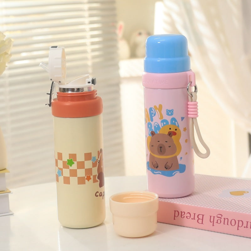 Damen Isolierflasche mit Tiermotiv und Trageschlaufe Brehn