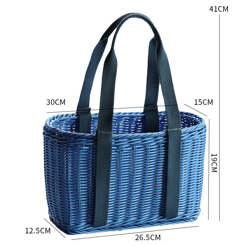 Unisex Robust geflochtener Einkaufskorb mit bequemen Stoffgriffen Brehn