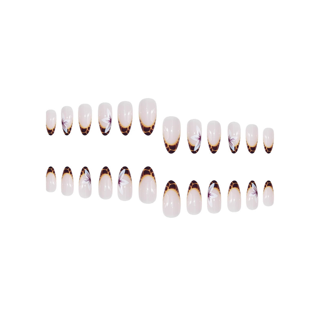 Exquisite Floral Design Stiletto Nails Brehn