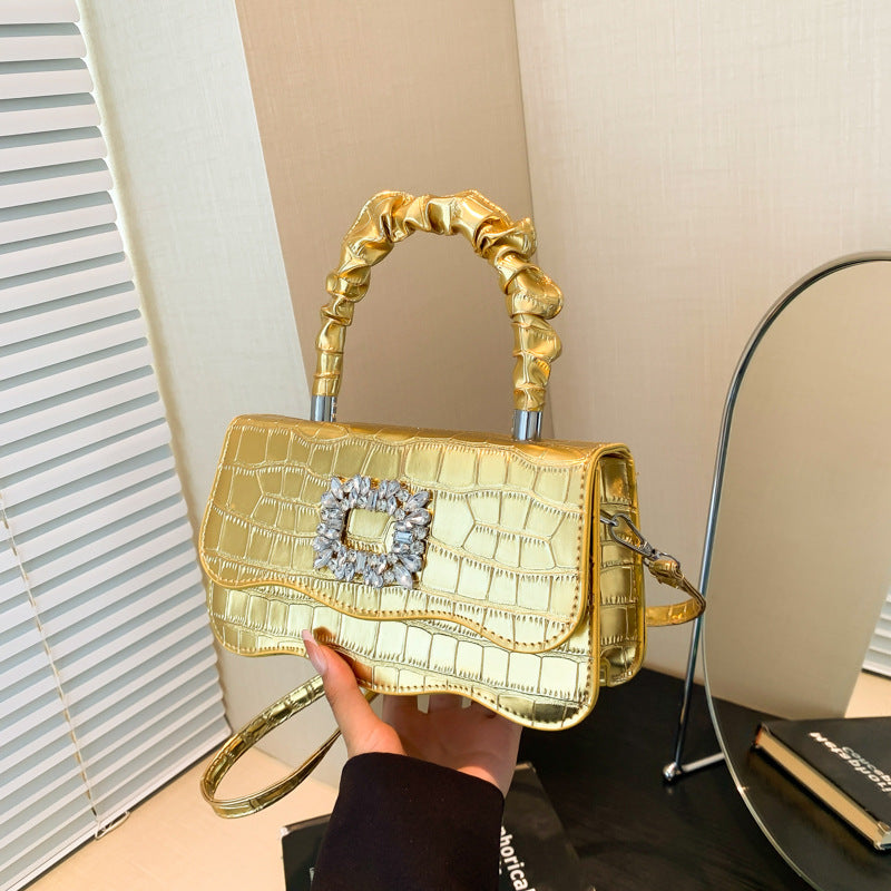 Glamouröse Krokodiltextur Abendhandtasche Brehn