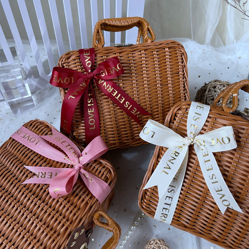 Damen klassischer Rattan Handtasche Brehn