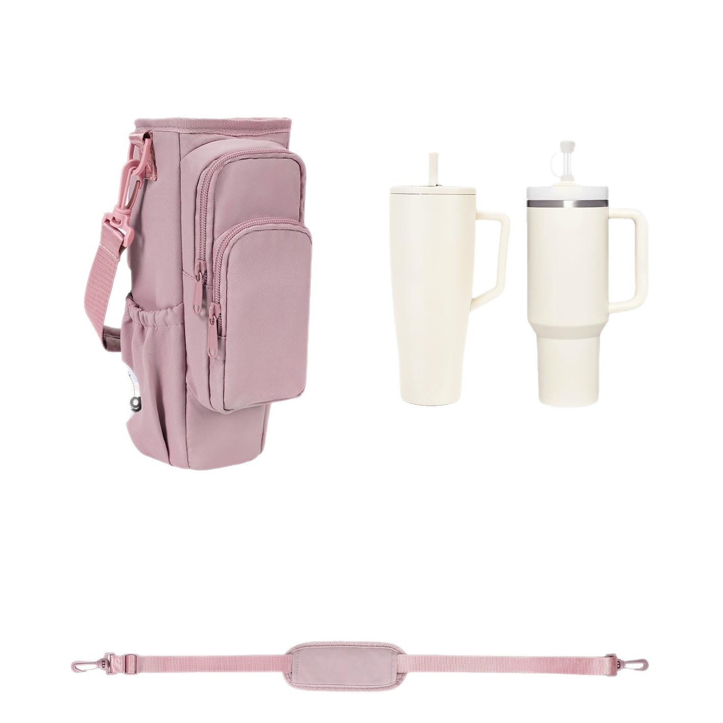 Praktische Crossbody-Tasche mit Vielseitigen Fächern und Einem Herausnehmbaren Getränkehalter Brehn