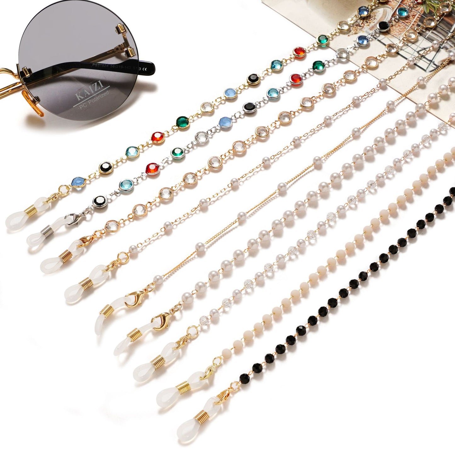 Chic Perlen Brillen Kette Brehn