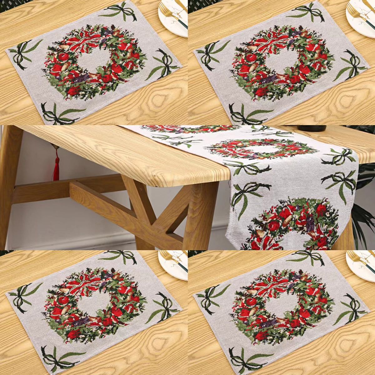 Festliche Tischdecke mit Weihnachtsbaum-Motiv Brehn