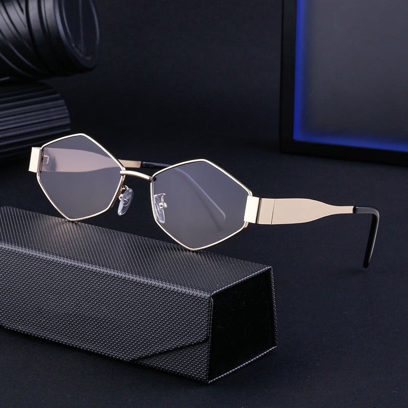Damen geometrische Sonnenbrille mit modernem Rahmen Brehn