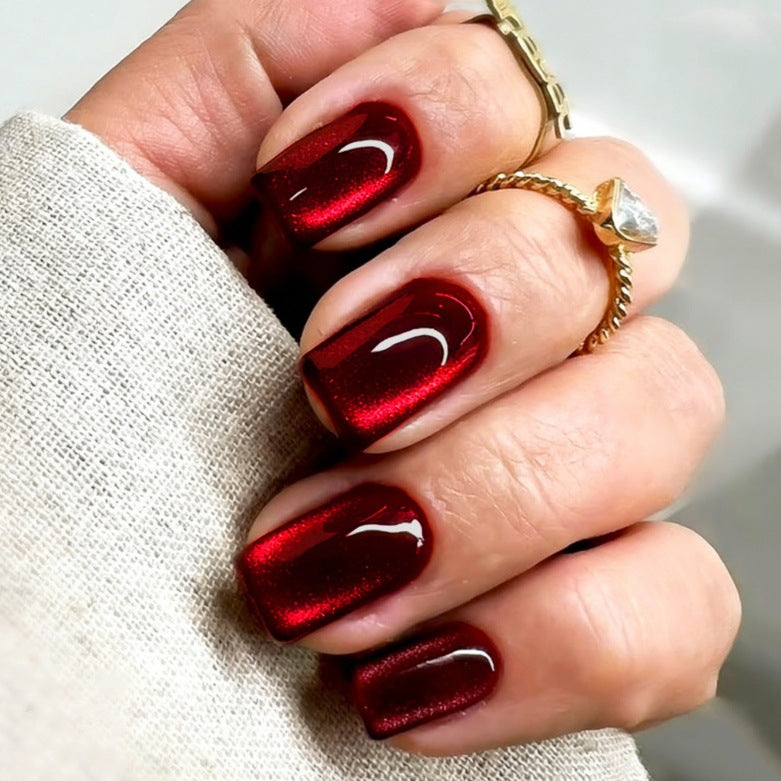 Glänzendes quadratisches Press-On-Nagelset Brehn