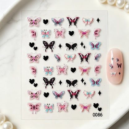 Bunte Schmetterling Nagelkunst Aufkleber