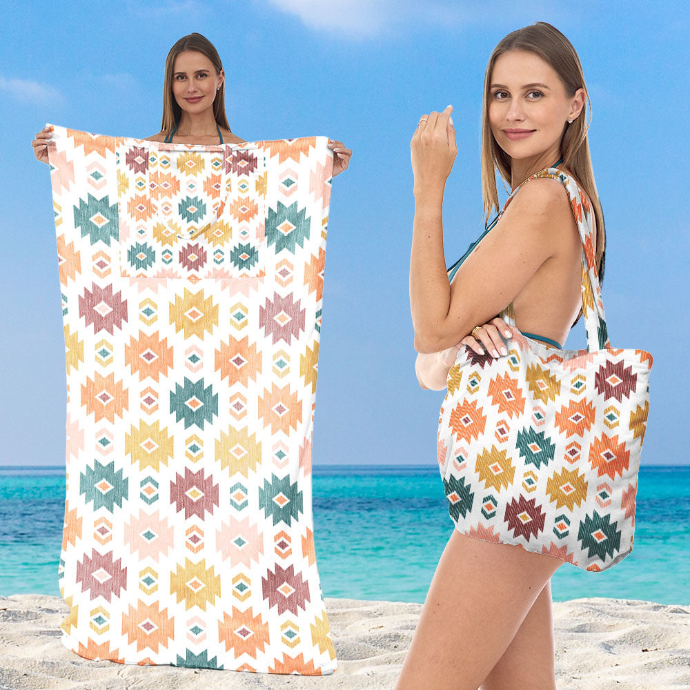 Multifunktionales Strandhandtuch mit integrierter Tragetasche Brehn