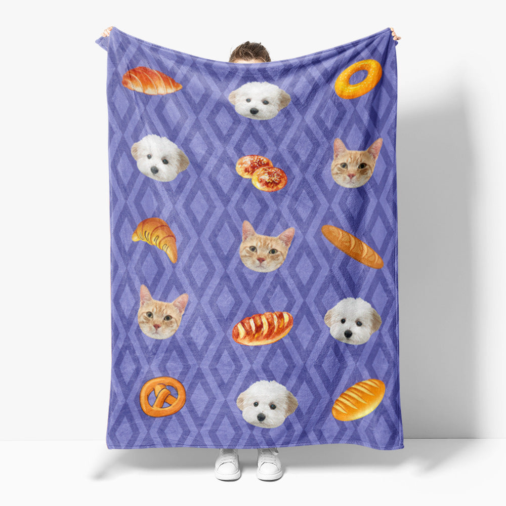 Süßes Katzenmuster Fleece-Decke Brehn