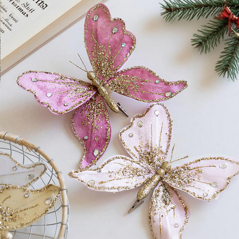 Elegante Schmetterlings-Haarclips mit Glitzer und Strass Brehn