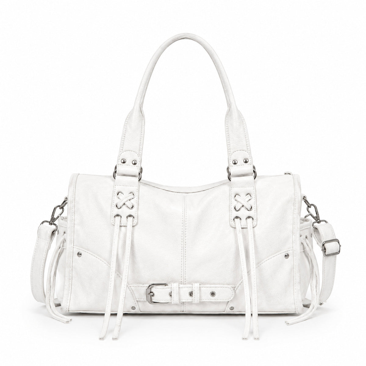 Elegante strukturierte Lederhandtasche