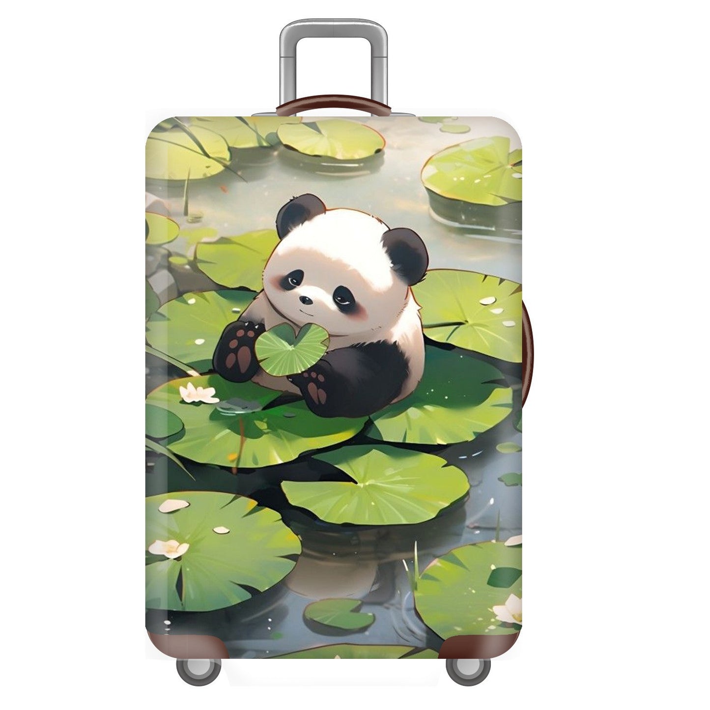 Unisex nan elastische Kofferhülle für Hartschalen-Trolley mit niedlichem Panda-Motiv, dehnbarer Schutzüberzug mit Griff‑ und Rollenöffnungen Brehn