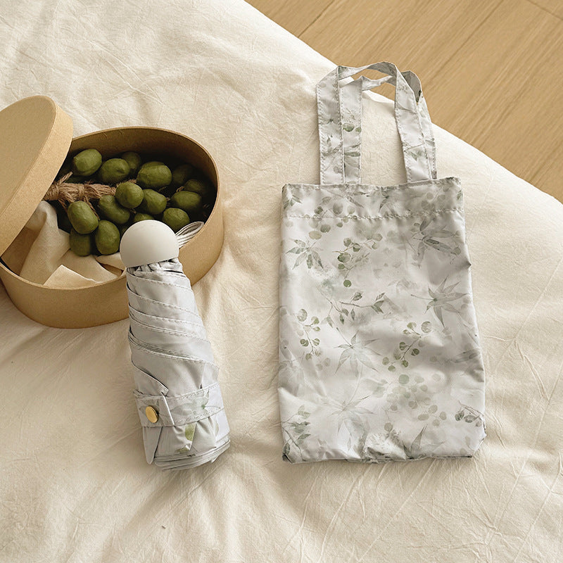 Damen Faltbarer Regenschirm mit elegantem botanischem Muster Brehn