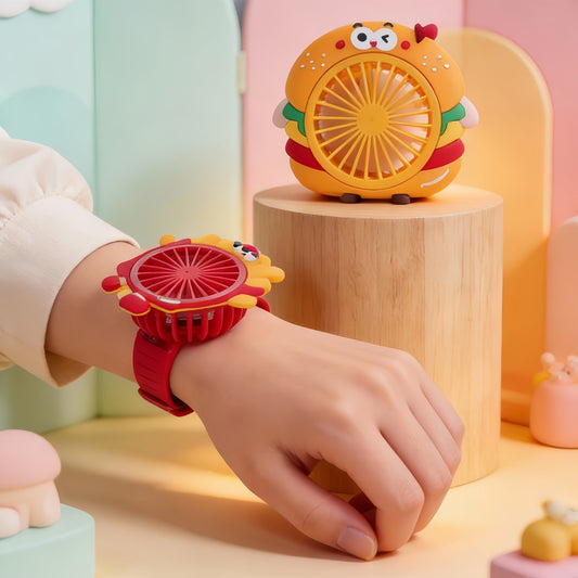 Damen Tragbarer USB Handventilator im lustigen Pommes-Design Brehn