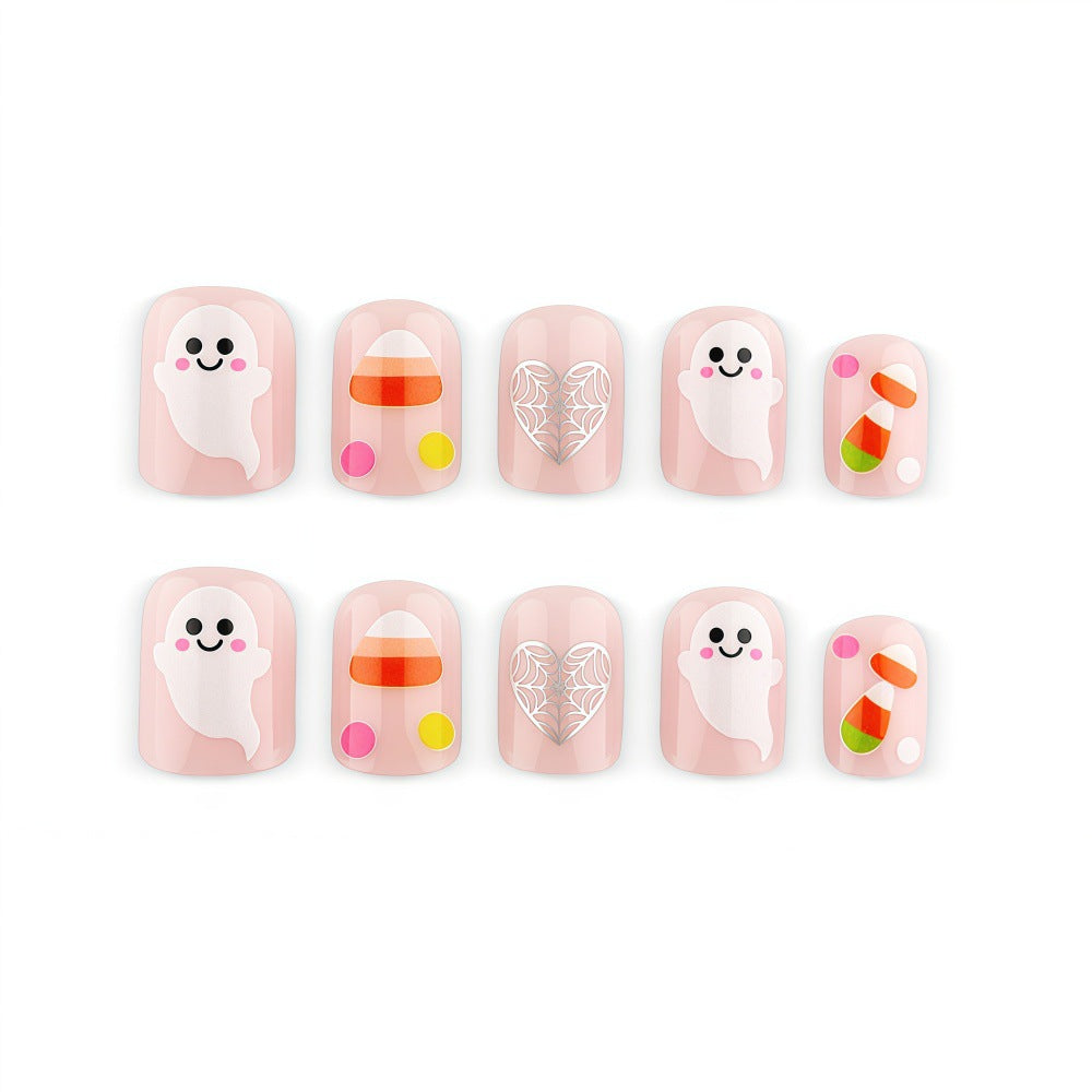 Halloween Kunstnägel mit Geister- und Süßigkeiten-Motiven Brehn