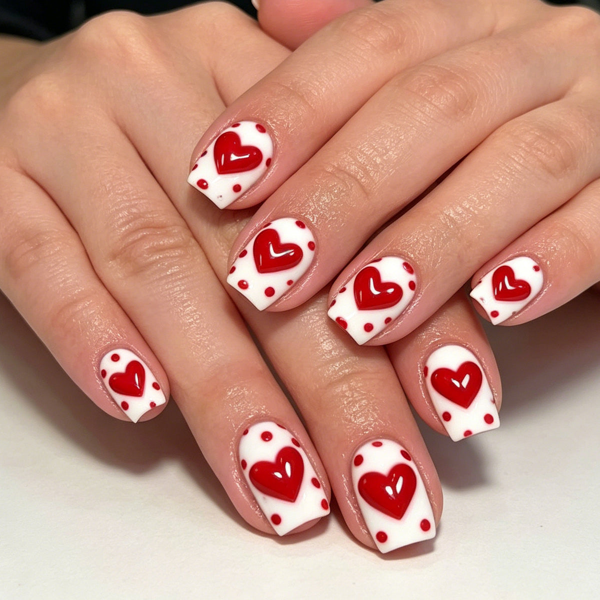 Romantisches Herzdesign Nail Art Brehn