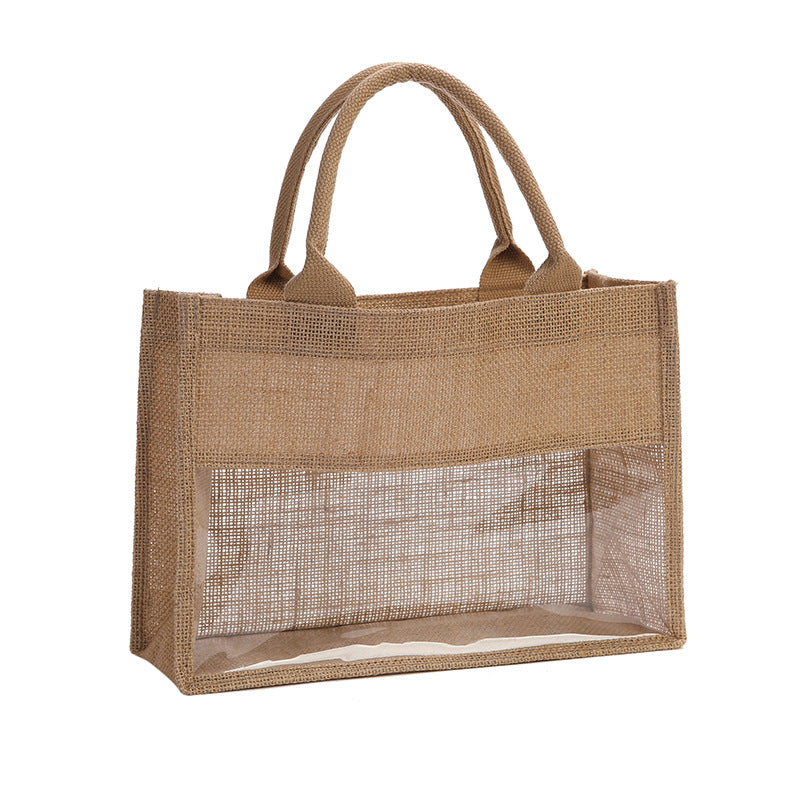 Einkaufstasche Aus Natürlichem Jute mit Netz-Design Brehn