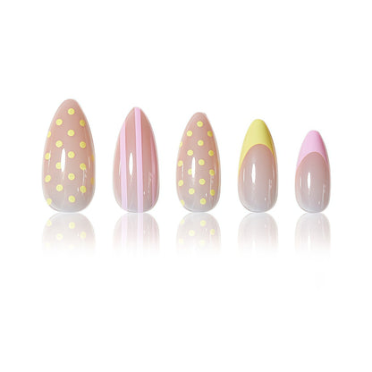 Dekorative Polka Dot und Verlaufs Press-On Nägel Brehn