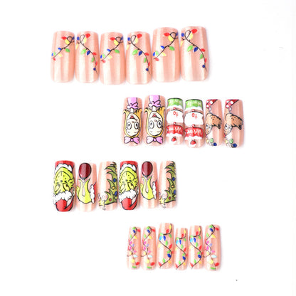 Themenbezogenes Feiertags-Presse-On-Nagelkunst-Set