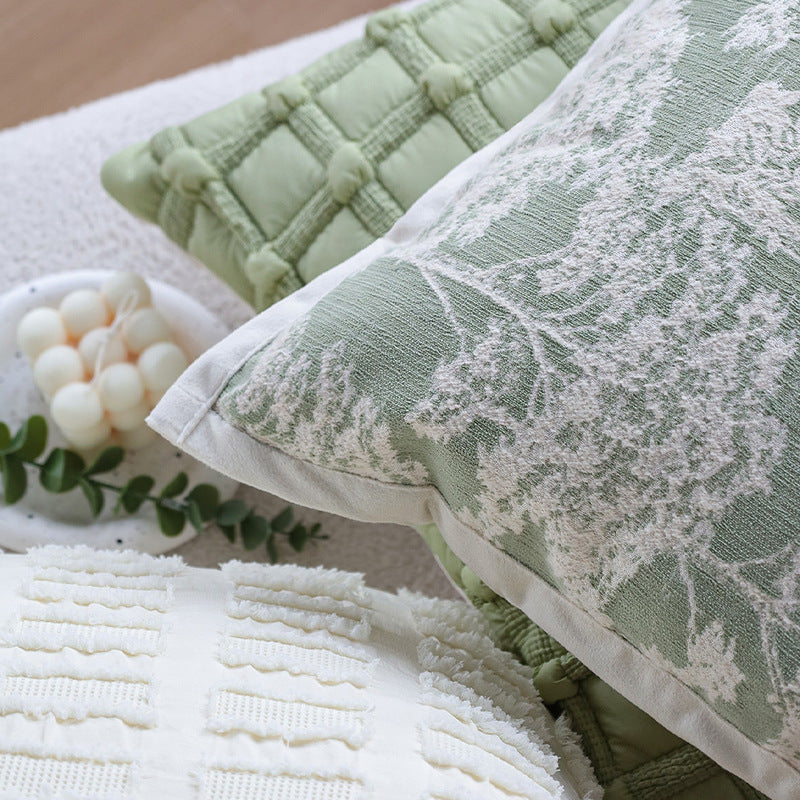 Quadratischer dekorativer Kissenbezug im Toile‑Motiv mit Jacquard‑Webstruktur und Paspelrand Brehn