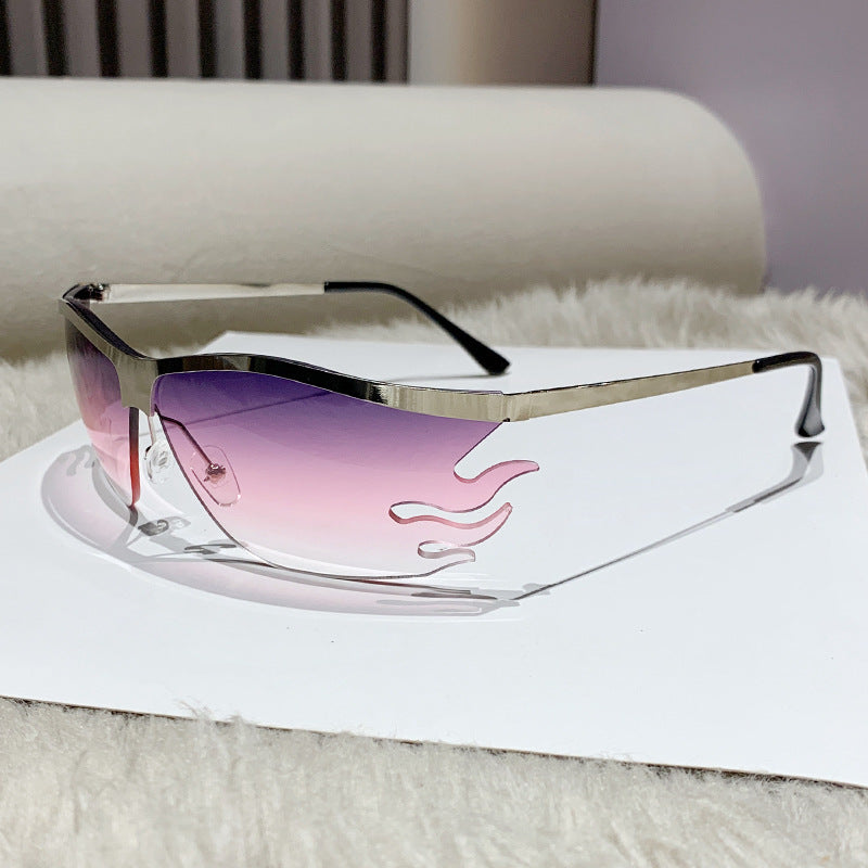 Damen trendige Sonnenbrille mit innovativem Flammenrahmen Brehn