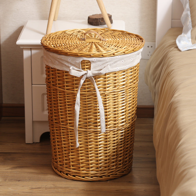 Eleganter Wäschekorb Aus Geflochtenem Rattan Brehn