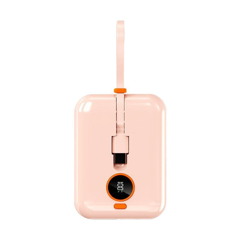 Tragbare Mini-Powerbank mit Integriertem Ladekabel und Digitaler Anzeige Brehn