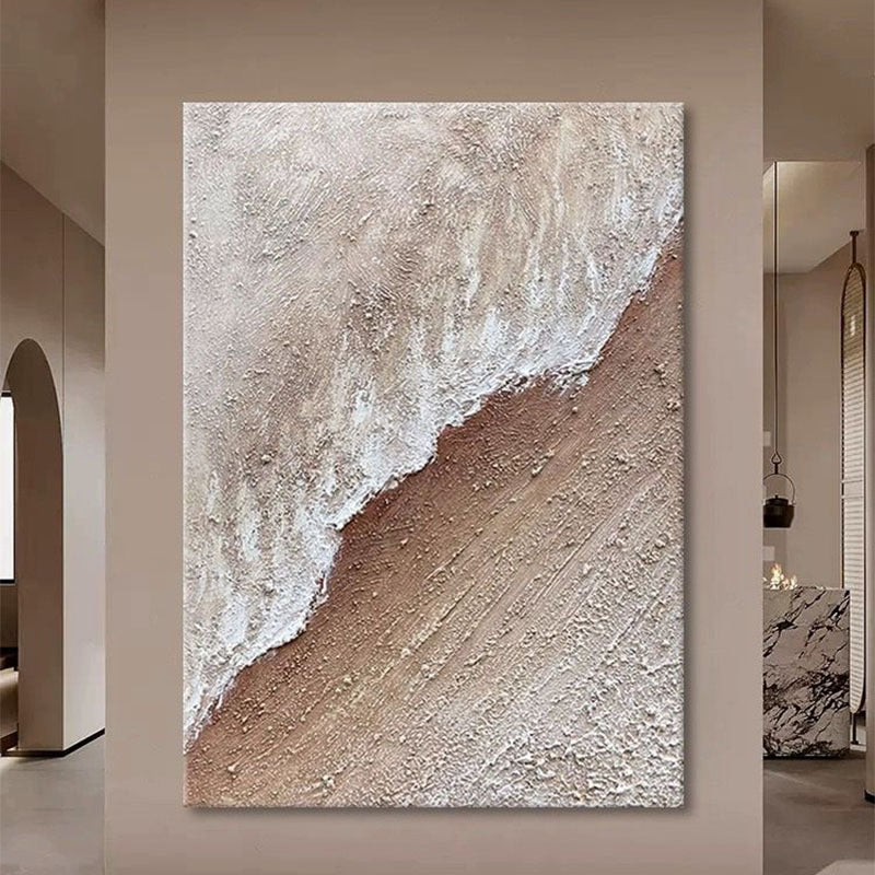 Texturierte Küstenwellen-Leinwandkunst