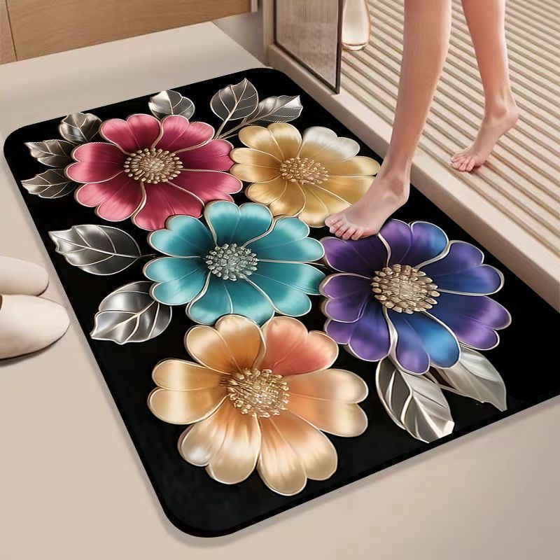 Florales Design Rutschfeste Badematte Brehn