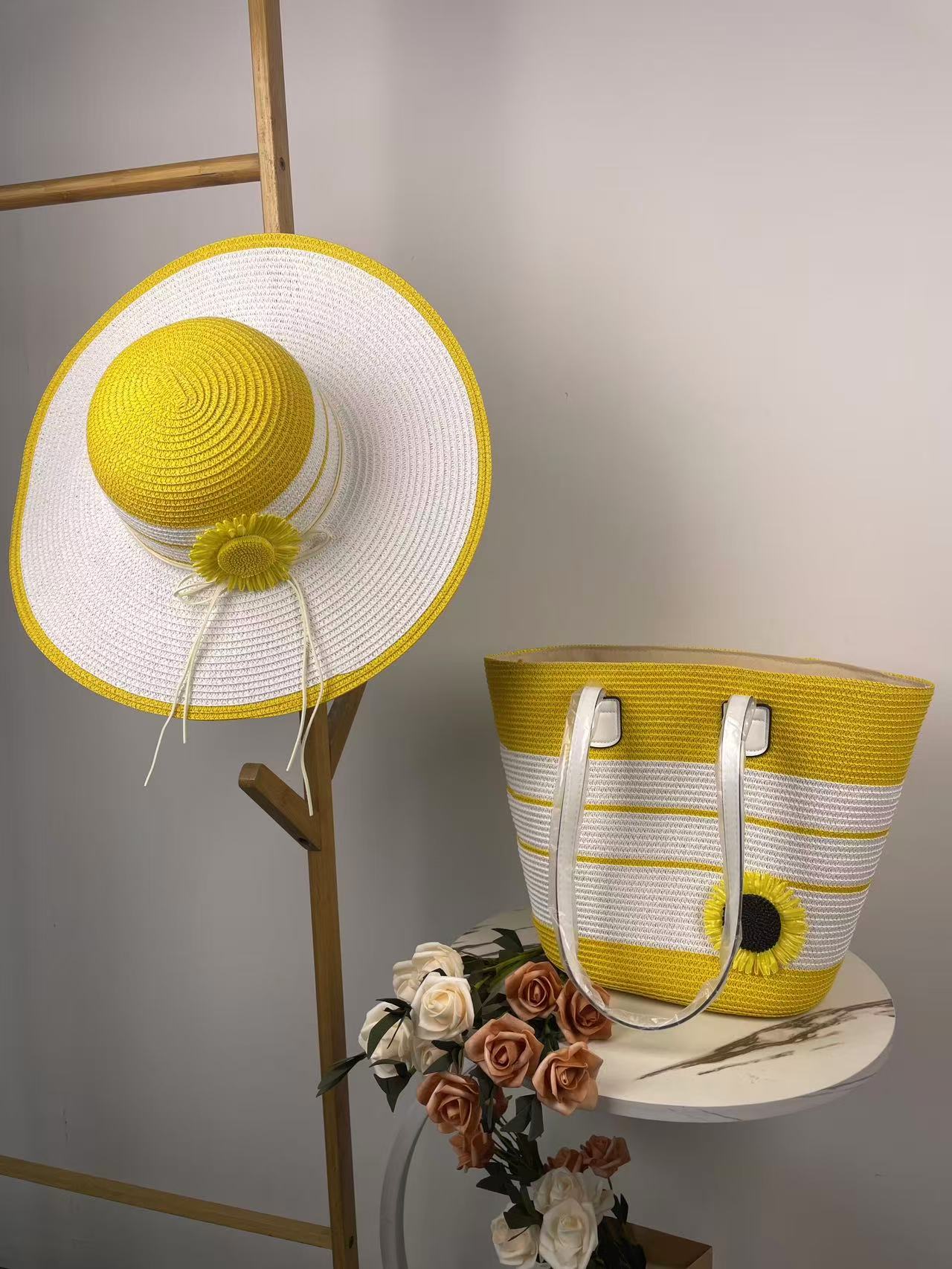 Elegante Strandtasche mit Zugehörigem Sonnenhut Brehn