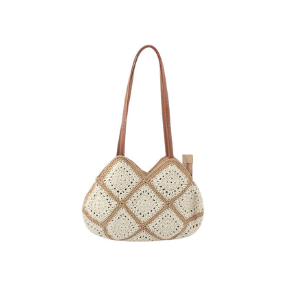 Häkel Tasche mit Eleganter Lederakzent Brehn