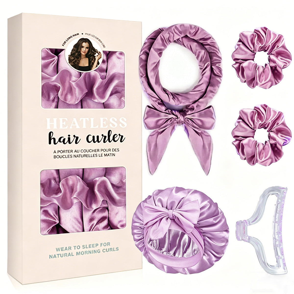 Satin Hitzefreies Haarwickel-Set