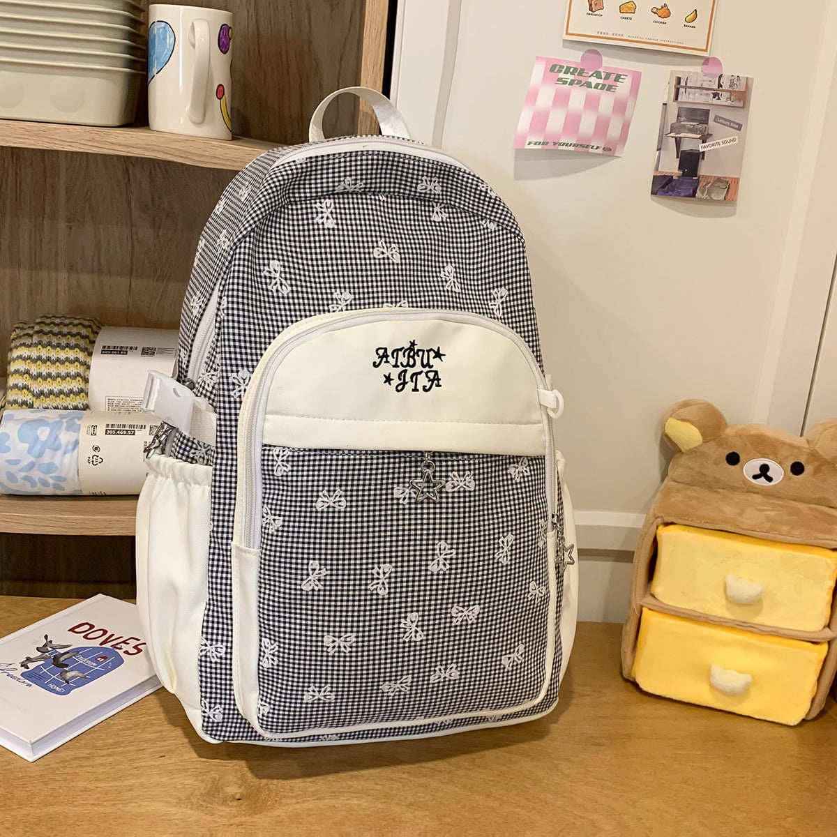 Stylischer kariert gemusterter Rucksack Brehn